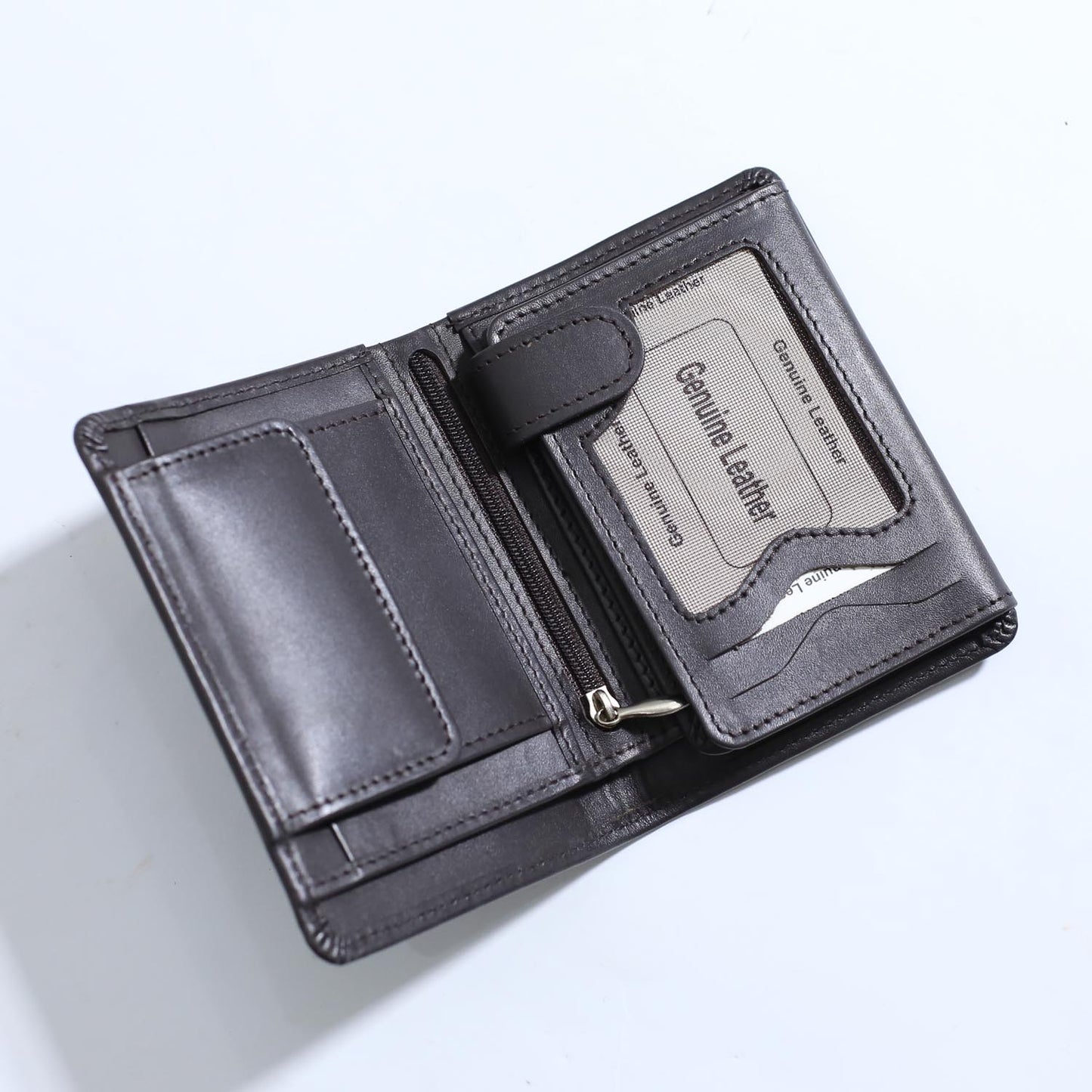 Urban Draak™ Multi-Pocket Leather Wallet – Zippered Compartments & Card Organizer