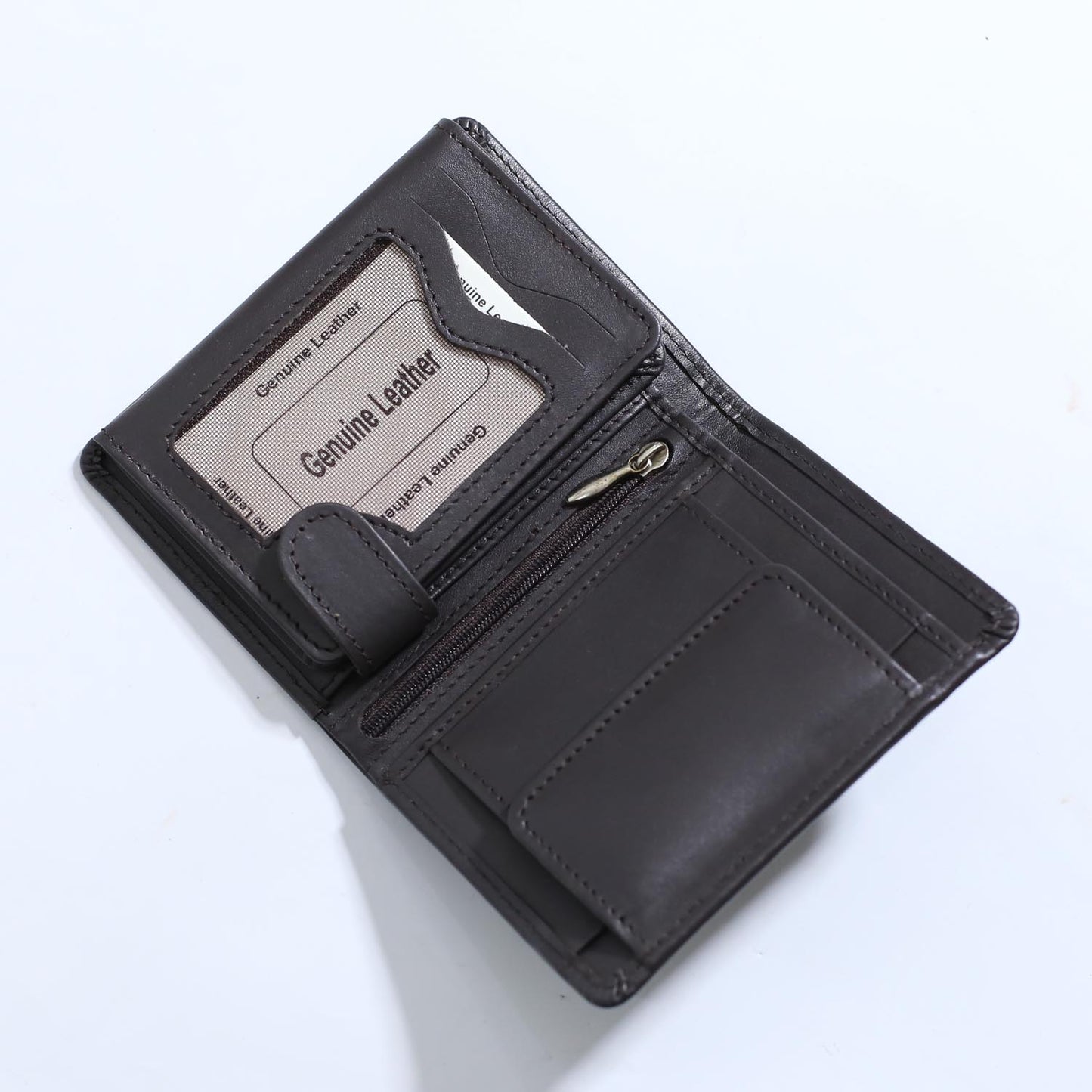 Urban Draak™ Multi-Pocket Leather Wallet – Zippered Compartments & Card Organizer