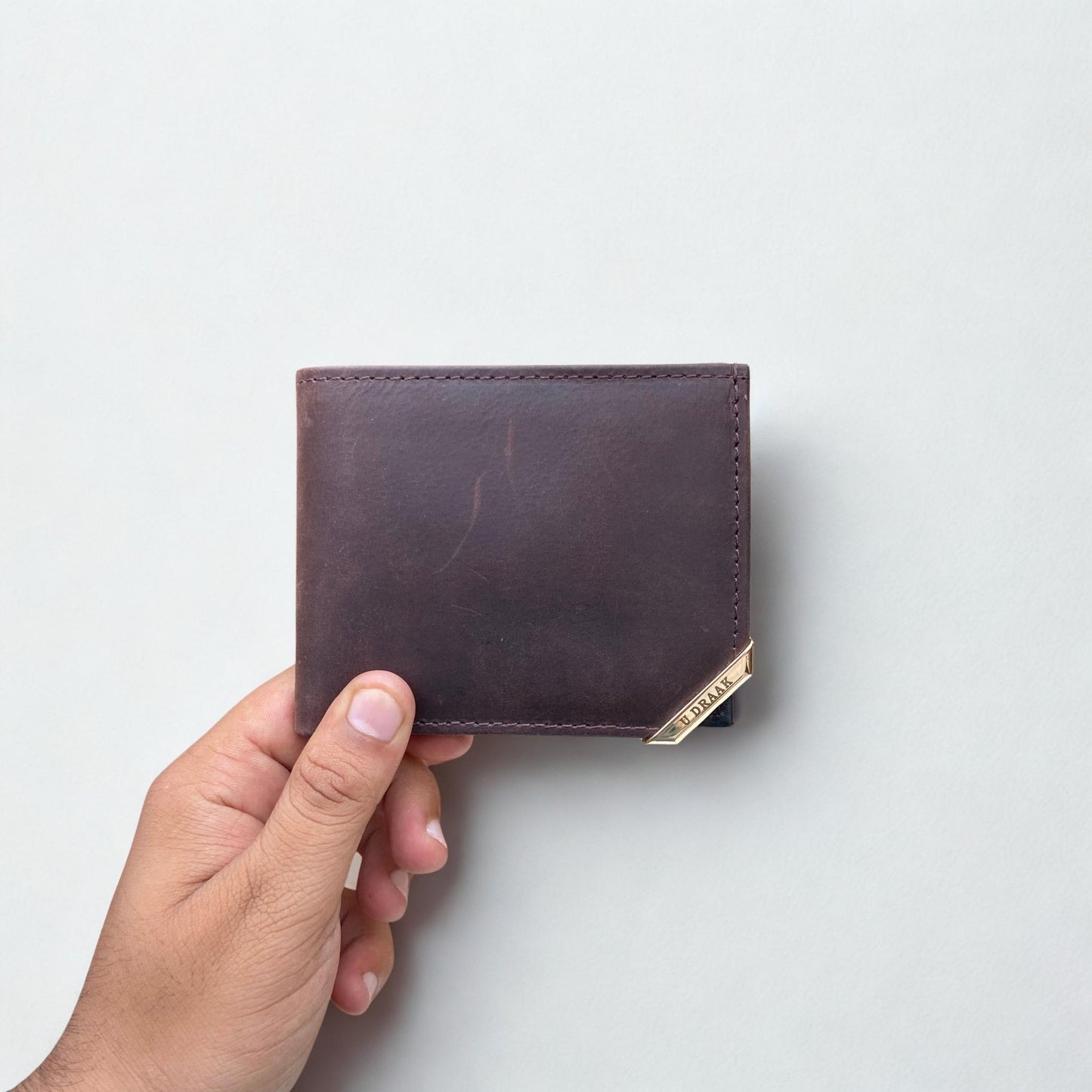 Urban Draak™ Classic Leather Wallet – Multi-Compartment with Coin Pocket & Metal Edge