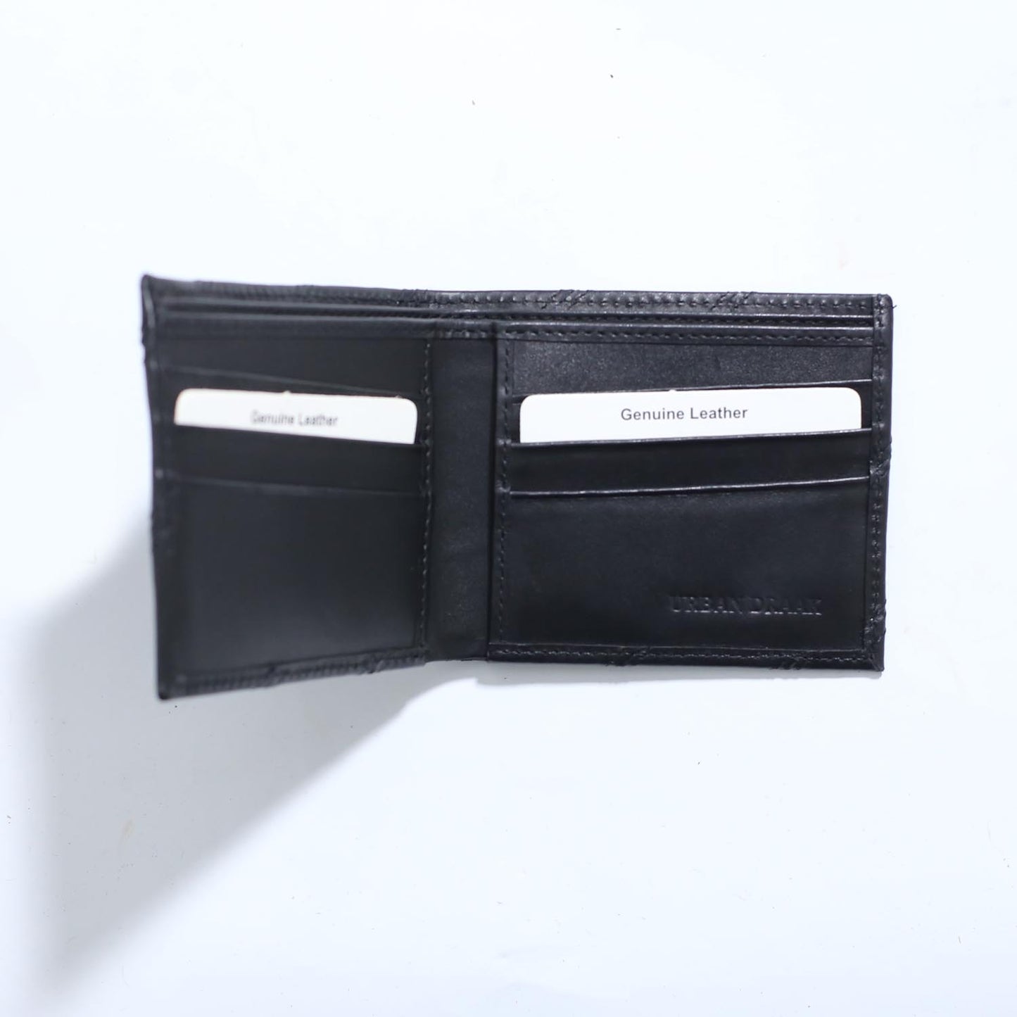 Urban Draak™ Diagonal Stitch Leather Wallet – Slim Bifold with Card Organizer