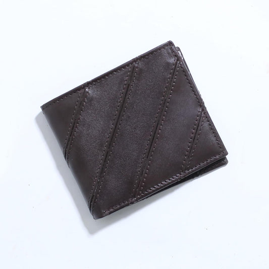 Urban Draak™ Diagonal Stitch Leather Wallet – Slim Bifold with Card Organizer