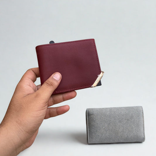 Urban Draak™ Classic Leather Wallet – Multi-Compartment with Coin Pocket & Metal Edge